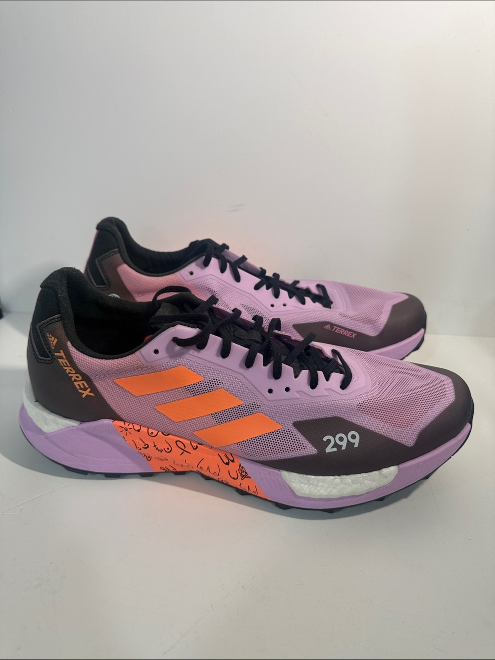 Women's Pink Orange Trail Running Shoes. Size 12